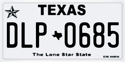 TX license plate DLP0685