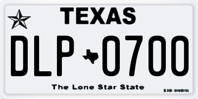 TX license plate DLP0700