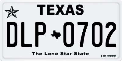 TX license plate DLP0702