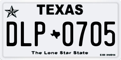 TX license plate DLP0705