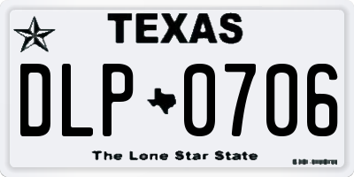 TX license plate DLP0706