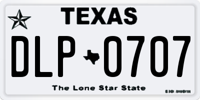 TX license plate DLP0707