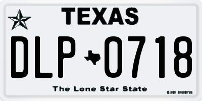 TX license plate DLP0718