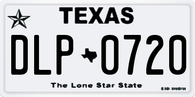 TX license plate DLP0720