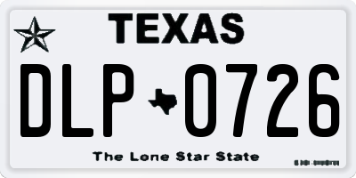 TX license plate DLP0726