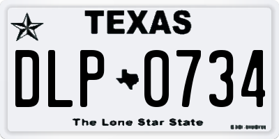 TX license plate DLP0734