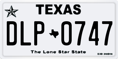 TX license plate DLP0747