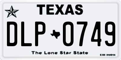 TX license plate DLP0749
