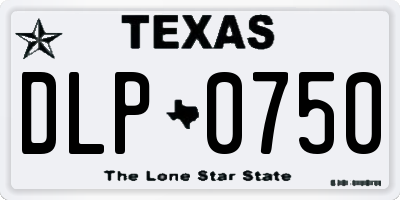TX license plate DLP0750