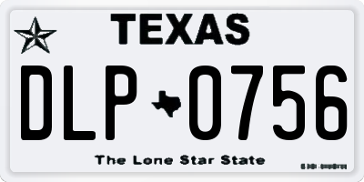 TX license plate DLP0756