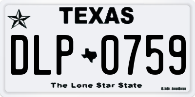 TX license plate DLP0759