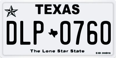 TX license plate DLP0760