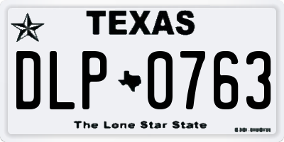 TX license plate DLP0763