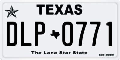 TX license plate DLP0771