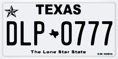 TX license plate DLP0777