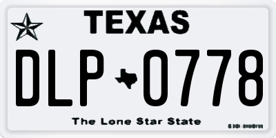 TX license plate DLP0778