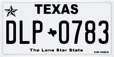 TX license plate DLP0783