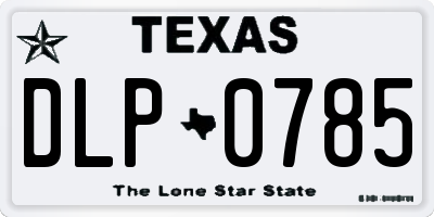 TX license plate DLP0785