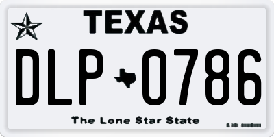 TX license plate DLP0786