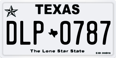 TX license plate DLP0787