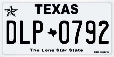 TX license plate DLP0792
