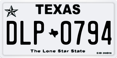 TX license plate DLP0794
