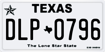 TX license plate DLP0796