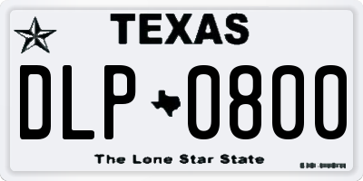 TX license plate DLP0800