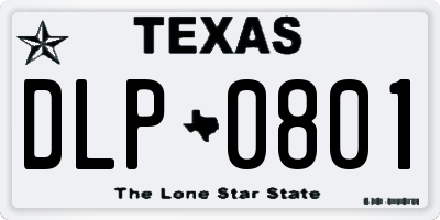 TX license plate DLP0801