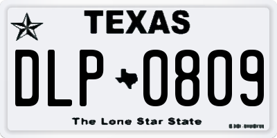 TX license plate DLP0809