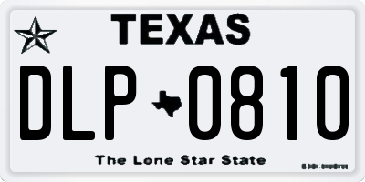 TX license plate DLP0810