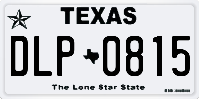 TX license plate DLP0815