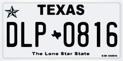 TX license plate DLP0816
