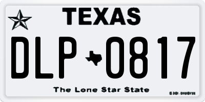 TX license plate DLP0817
