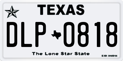 TX license plate DLP0818