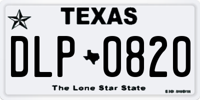 TX license plate DLP0820