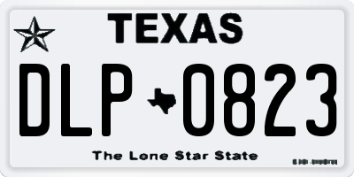 TX license plate DLP0823