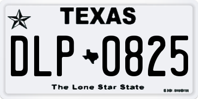 TX license plate DLP0825