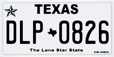 TX license plate DLP0826