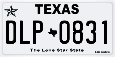 TX license plate DLP0831