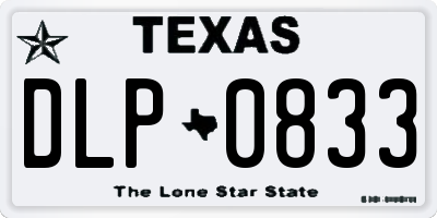 TX license plate DLP0833