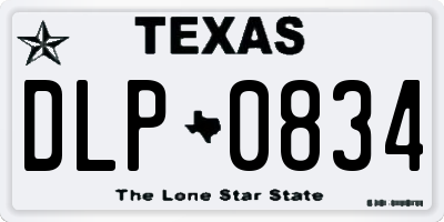 TX license plate DLP0834