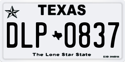 TX license plate DLP0837
