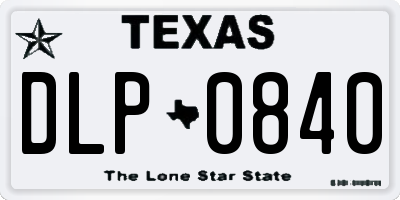 TX license plate DLP0840
