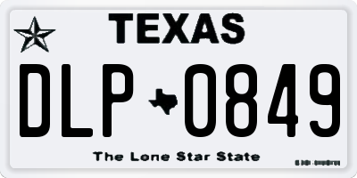 TX license plate DLP0849