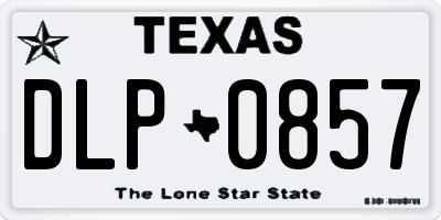 TX license plate DLP0857