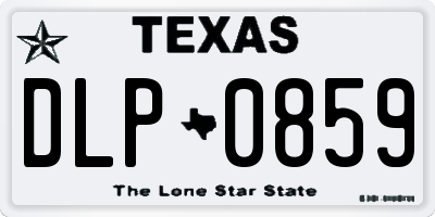 TX license plate DLP0859
