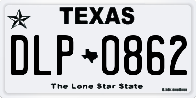 TX license plate DLP0862