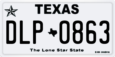 TX license plate DLP0863