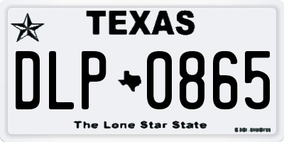 TX license plate DLP0865